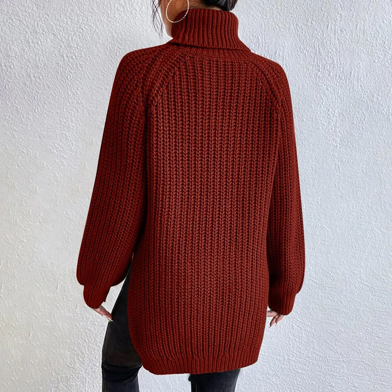 ChicCrate Sweaters for Women Trendy Long Sleeve Solid Color Ribbed Knit Sweater Cute Plus Size Tops Winter Teen Girl Clothes