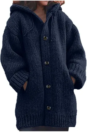 ChicCrate Womens Sweaters Open Front Cardigan Button Down Long Sleeve Shirt Cable Knit Chunky Tops Warm Winter Coats Outwears
