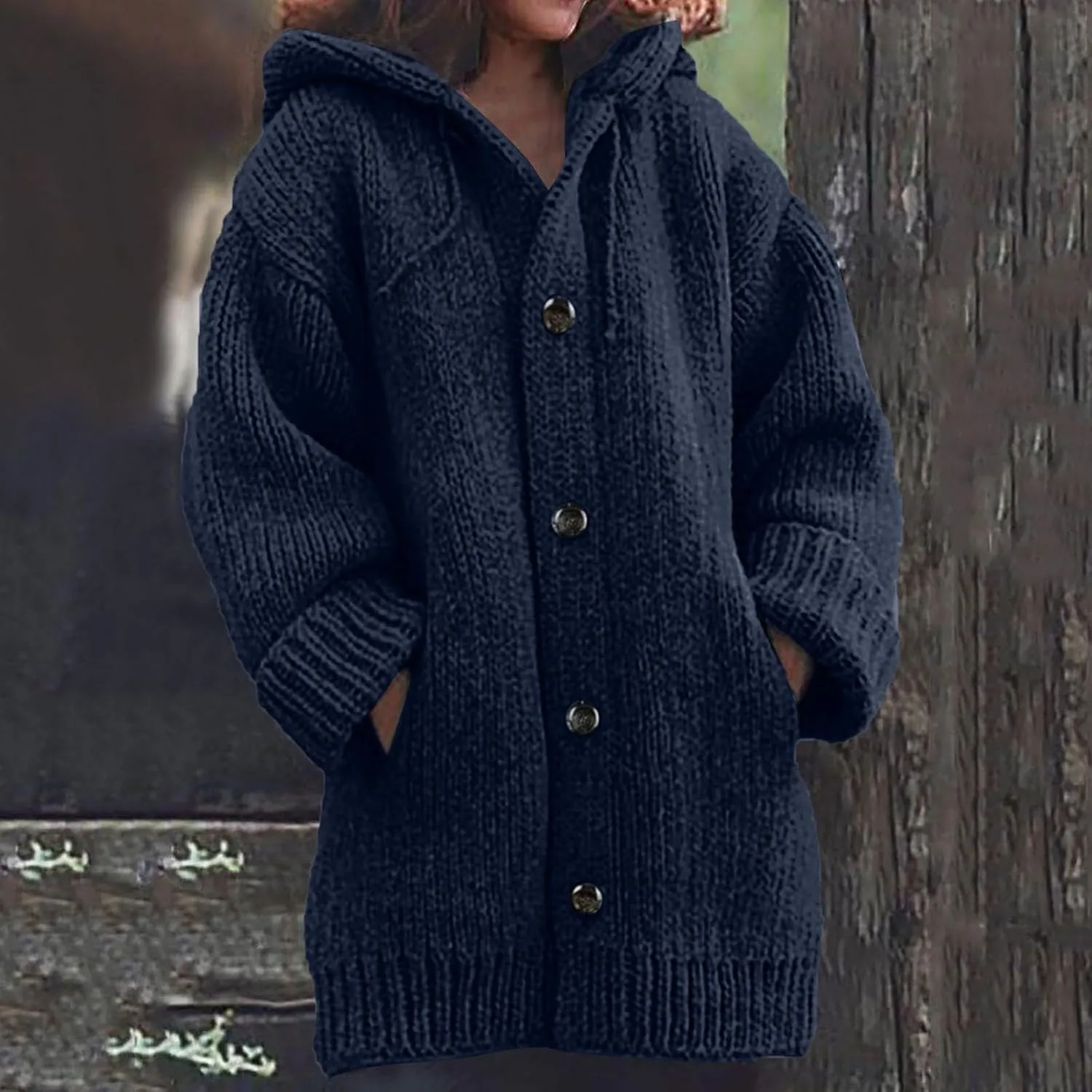 ChicCrate Womens Sweaters Open Front Cardigan Button Down Long Sleeve Shirt Cable Knit Chunky Tops Warm Winter Coats Outwears