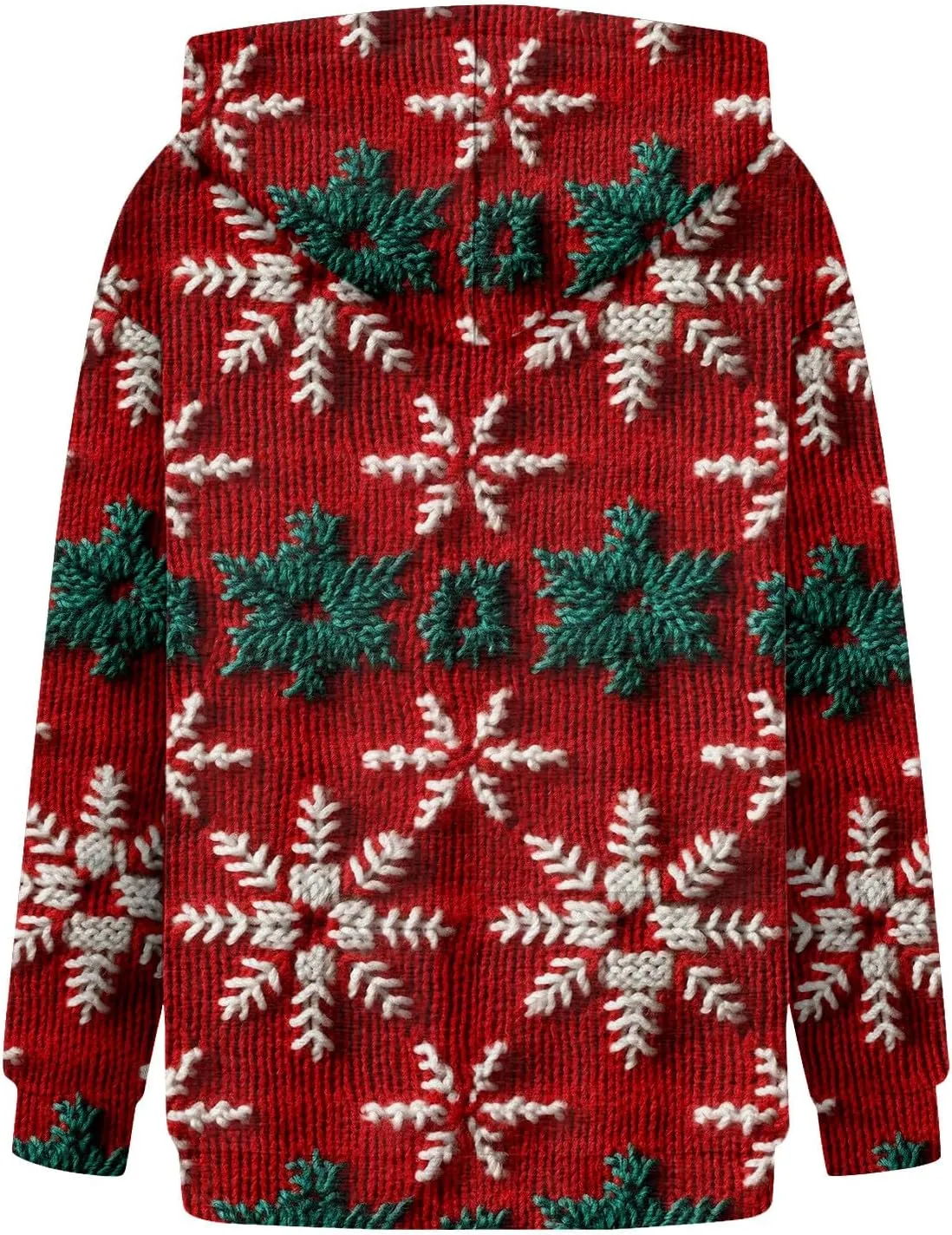 Christmas Hooded Jackets for Women Cute Graphic Santa Claus Printed 3D Sweatshirt Long Sleeve V Neck Pullover Coats