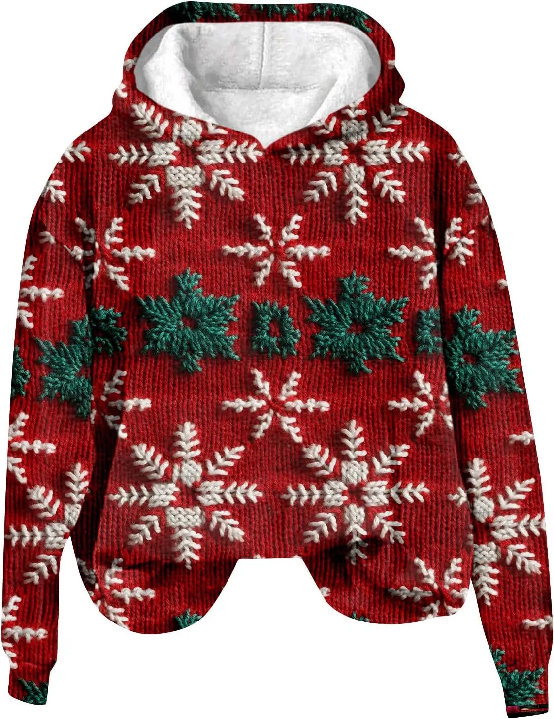 Christmas Hooded Jackets for Women Cute Graphic Santa Claus Printed 3D Sweatshirt Long Sleeve V Neck Pullover Coats