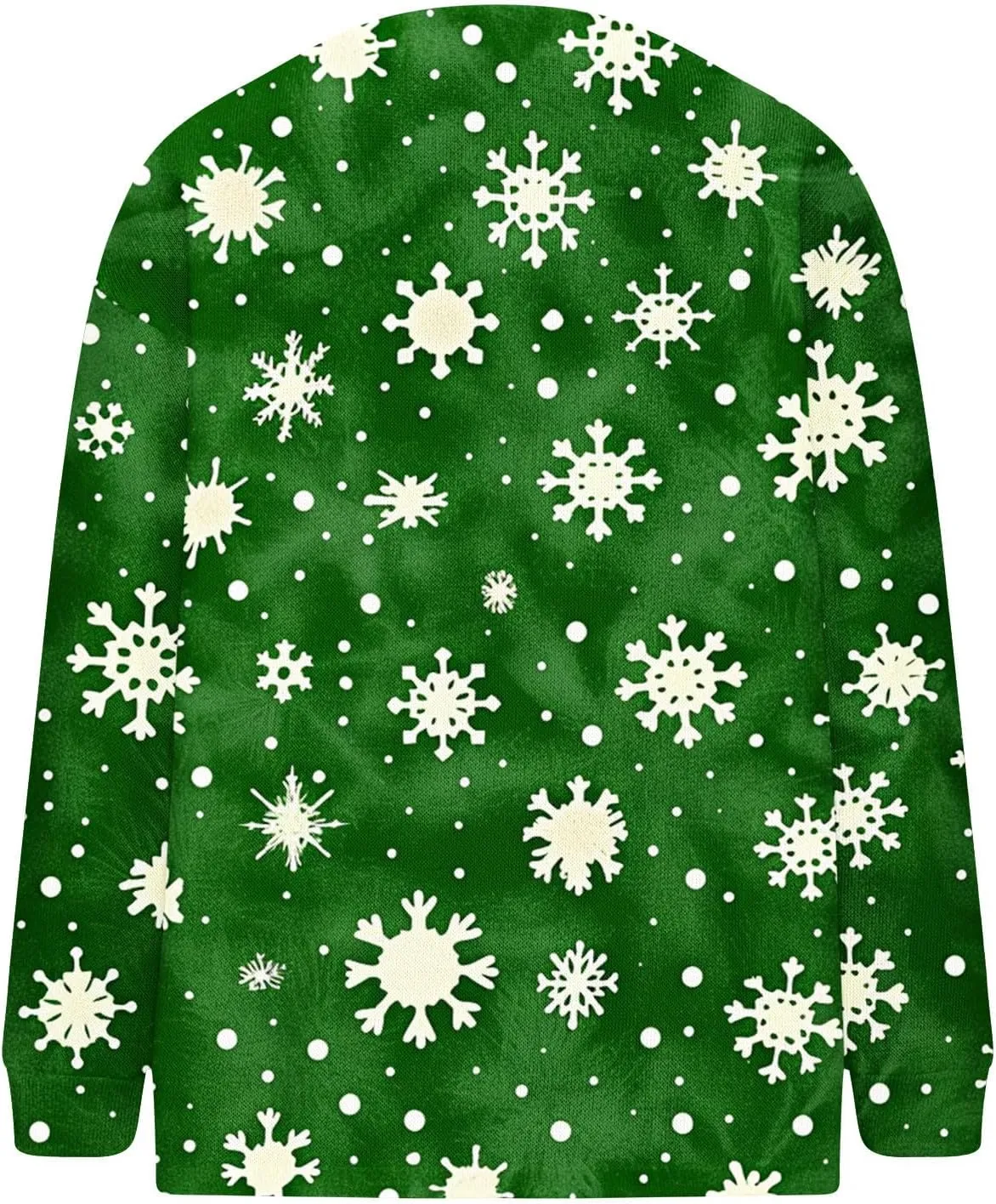 Christmas Plus Size Sweater for Women 2024 Cute Xmas Printed Cardigans Sweater Open Front Button Down Knit Jacket Coat