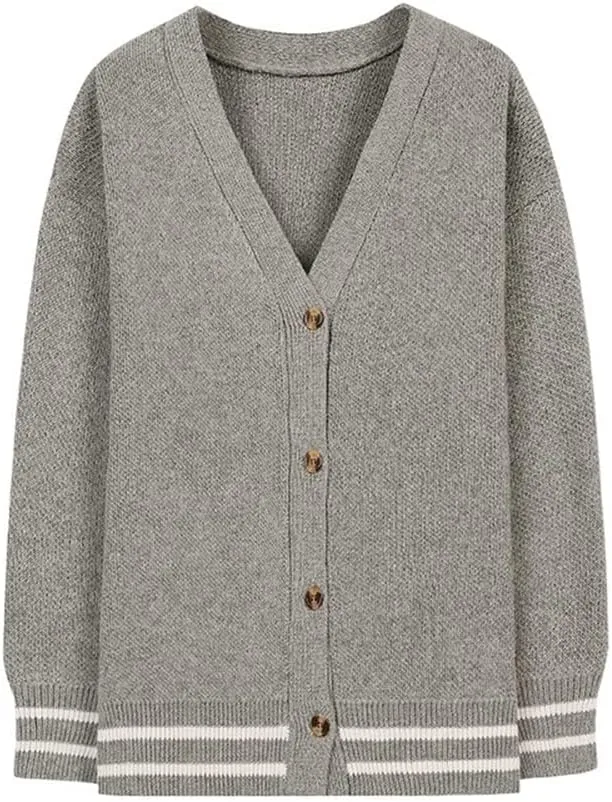 Comodish Men's Cardigans Sweaters Comfortable V-Neck Shawl Collar Loose with Buttons Long Sleeve Fall