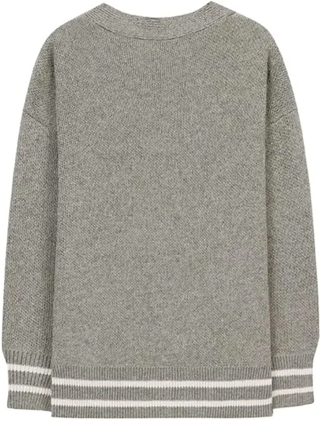 Comodish Men's Cardigans Sweaters Comfortable V-Neck Shawl Collar Loose with Buttons Long Sleeve Fall