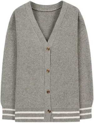 Comodish Men's Cardigans Sweaters Comfortable V-Neck Shawl Collar Loose with Buttons Long Sleeve Fall