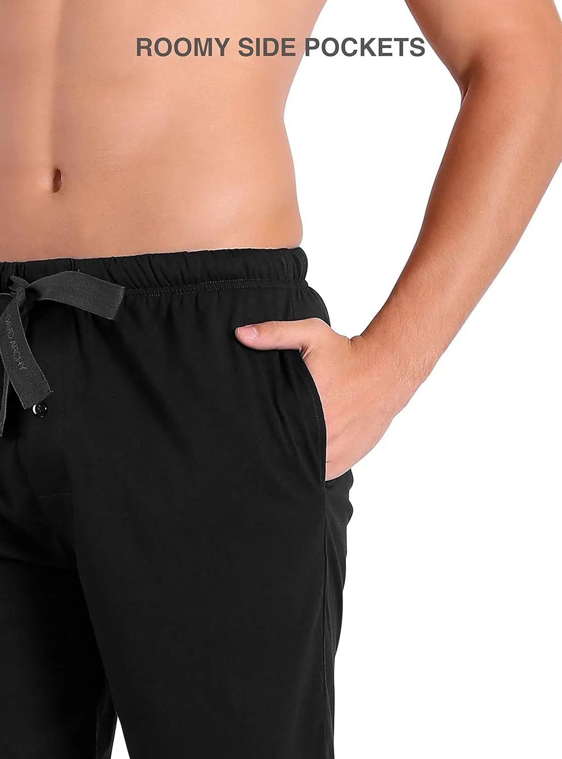 DAVID ARCHY Men's 2 Pack Comfy Cotton Sleep Shorts Lounge Wear Pajama Pants