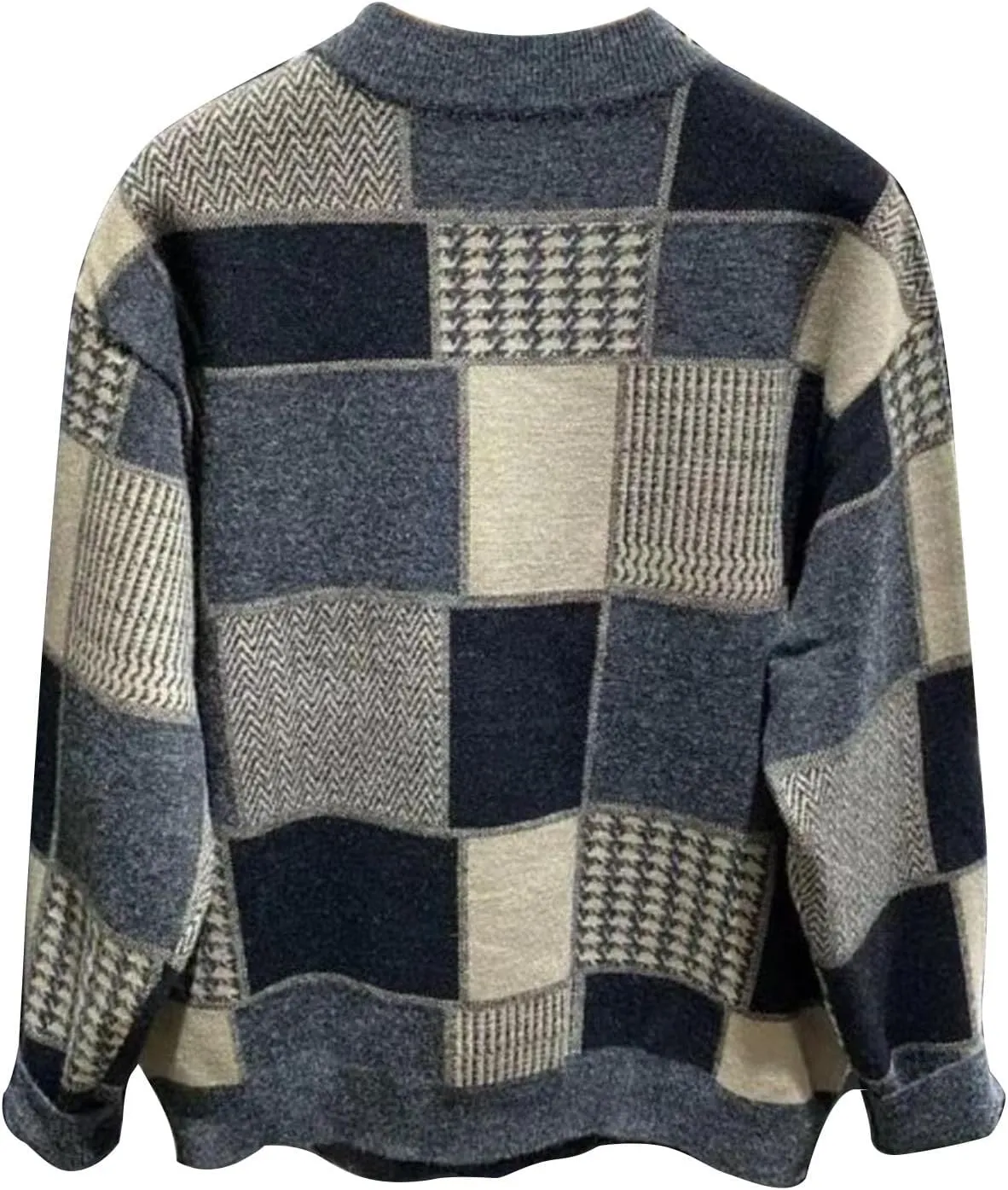 Dgoopd Mens Plaid Cardigan Sweater Ruffle Cable Knit Sweater Shawl Collar Cardigan Button Down Sweaters Thermal Outwear