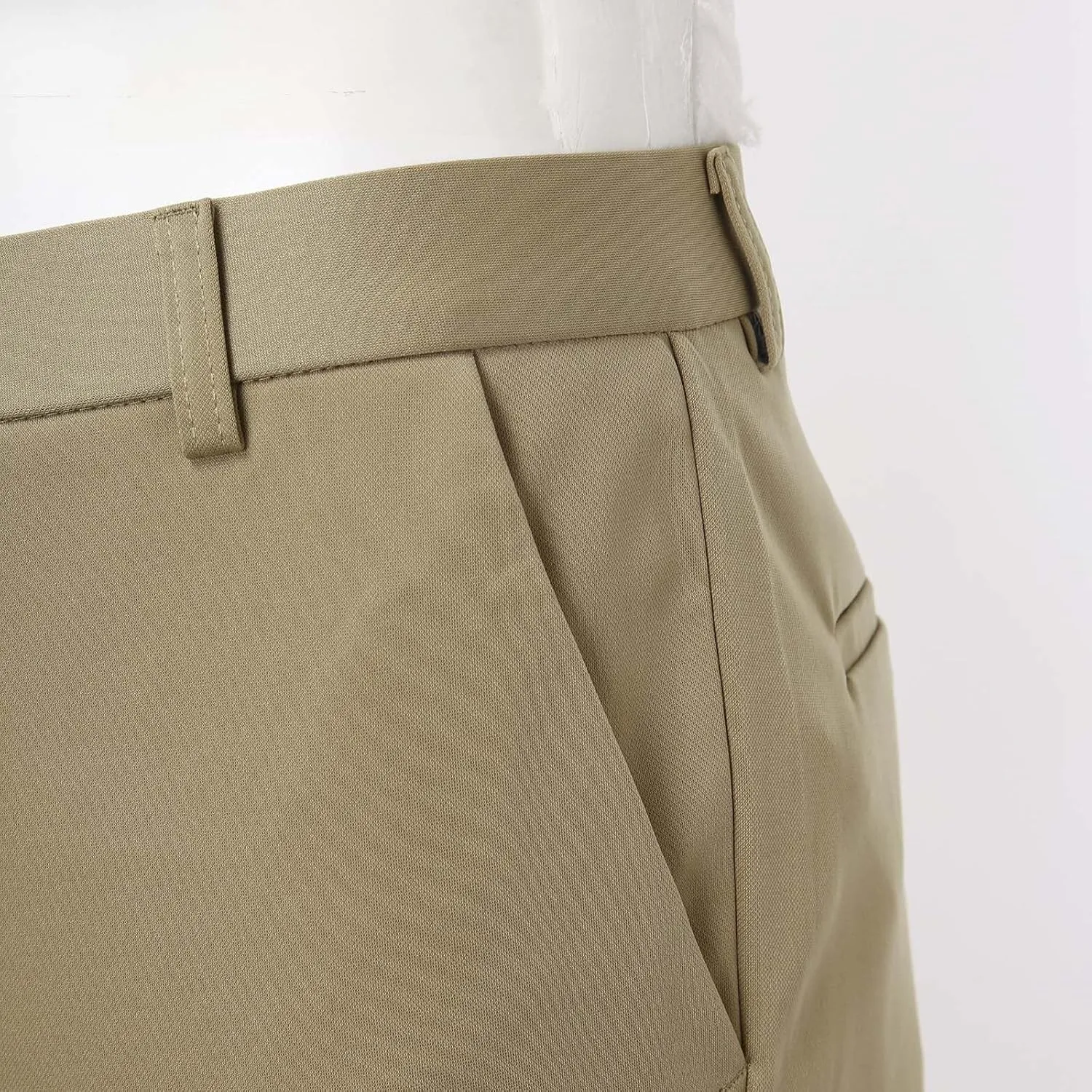 Dress Pants for Men Loose Elastic Waist Straight Leg Suit Pant Classic Flat Front Business Casual Work Trouser