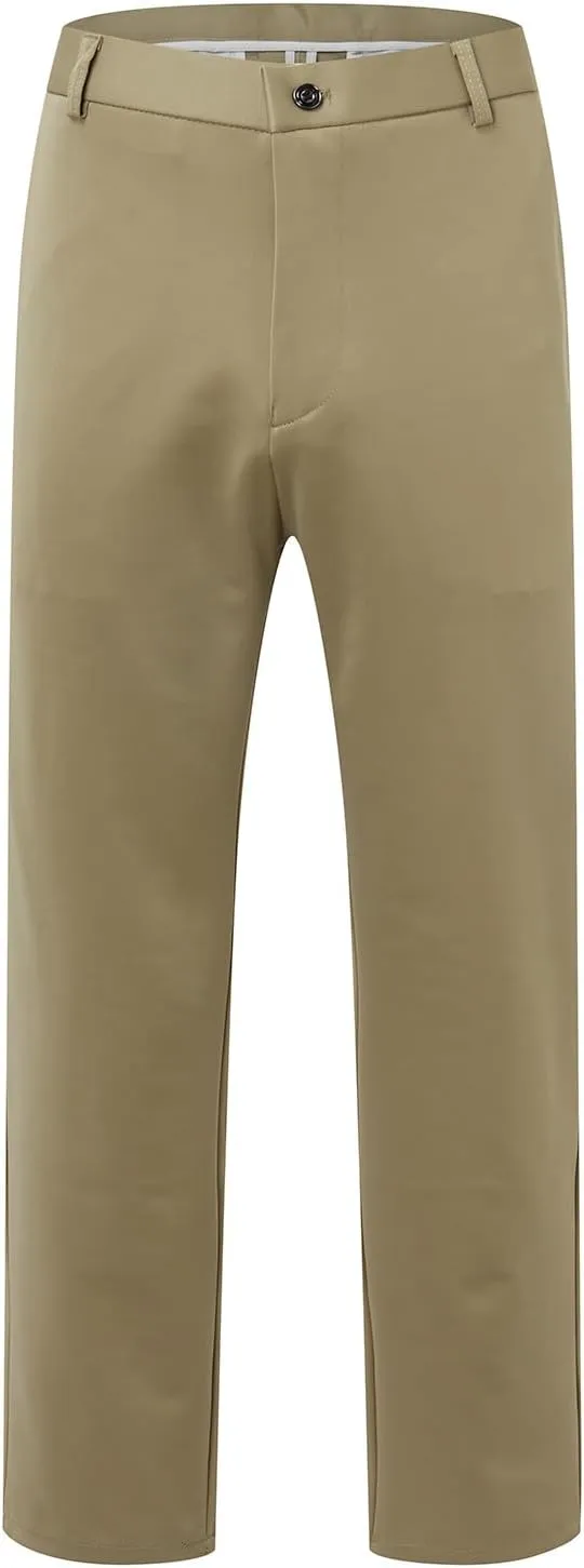 Dress Pants for Men Loose Elastic Waist Straight Leg Suit Pant Classic Flat Front Business Casual Work Trouser