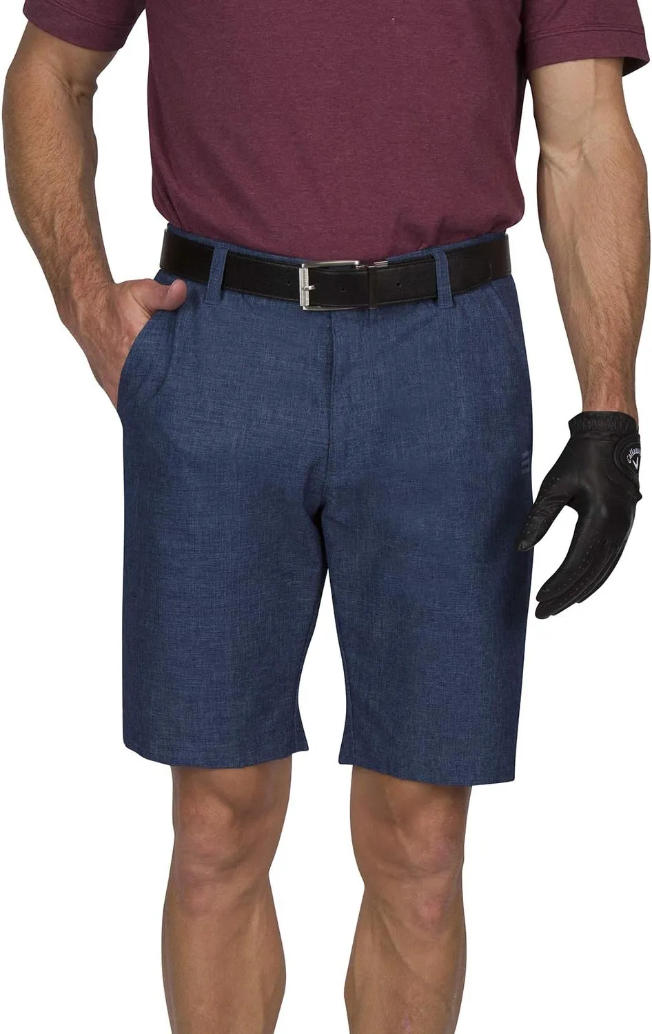 Dry Fit Golf Shorts for Men 10 Inch Inseam - Tapered Slim Fit Chinos - Mens Shorts Athletic