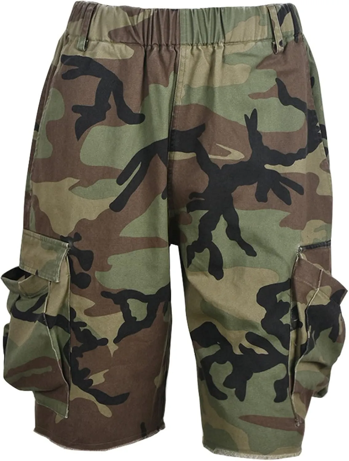 Ecirod Womens Camo Cargo Shorts High Waisted Summer Casual Trendy Short Pants with Pockets