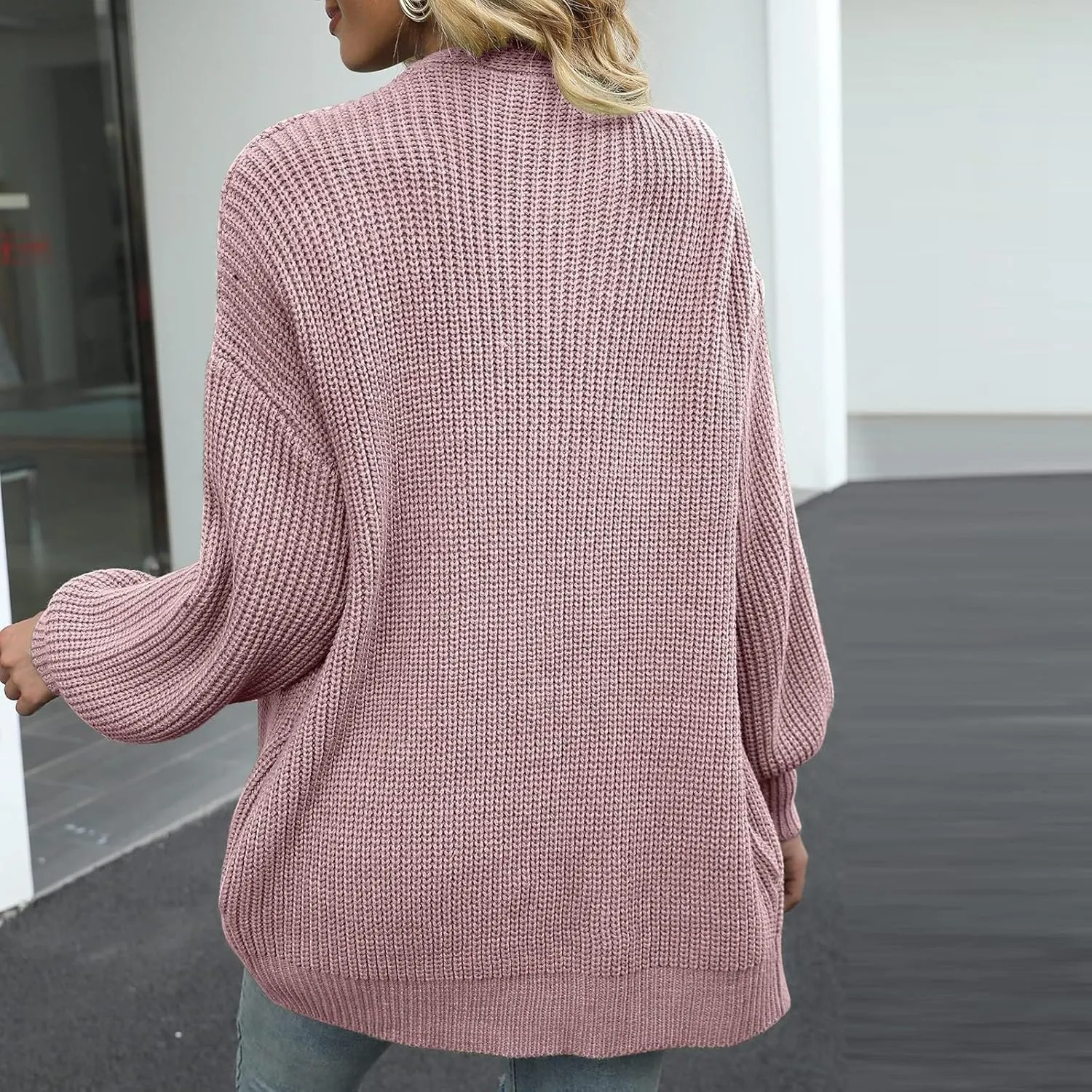Fall Sweaters For Women 2024 Fashion Casual Open Front Long Sleeve Knitted Cardigans Sweaters Outerwear Coats