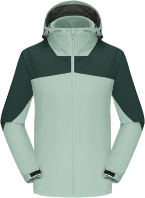 Fashion Rain Jacket Waterproof For Women Winter Raincoat With Hood Packable For Hiking Outdoor Windproof With Pockets