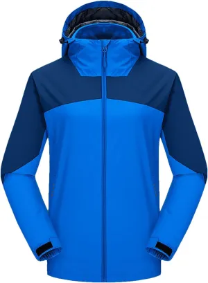 Fashion Rain Jacket Waterproof For Women Winter Raincoat With Hood Packable For Hiking Outdoor Windproof With Pockets