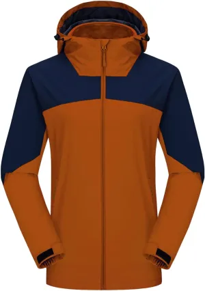 Fashion Rain Jacket Waterproof For Women Winter Raincoat With Hood Packable For Hiking Outdoor Windproof With Pockets