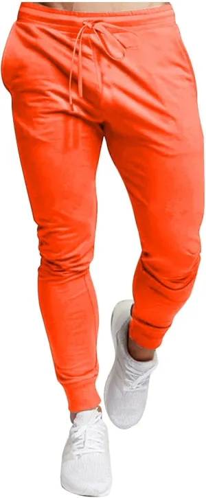 Finelylove Joggers for Men Slim Fit Lightweight Stretch Sweatpants Elastic Waist Tapered Workout Athletic Track Pants