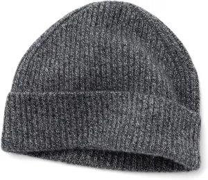 Fishers Finery Men's 100% Pure Cashmere Ribbed Cuffed Hat; Ultra Plush