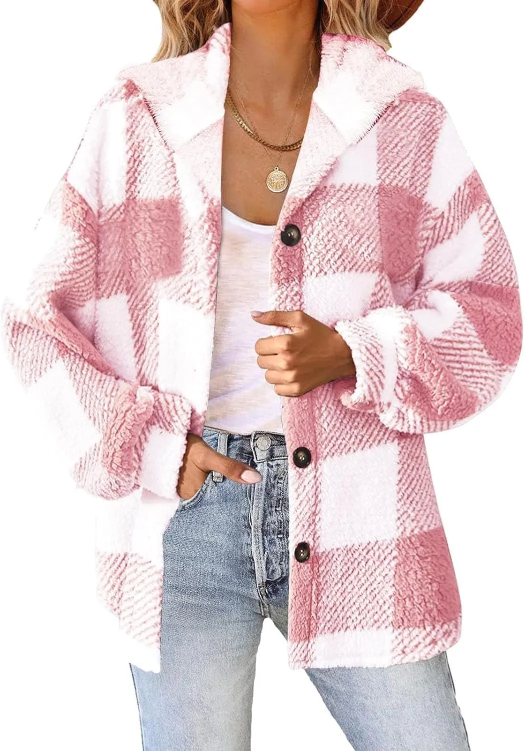 Fleece Jackets for Women 2024 Winter Full Zip Hooded Jacket Plus Size Fuzzy Coats with Pockets Casual Warm Coats