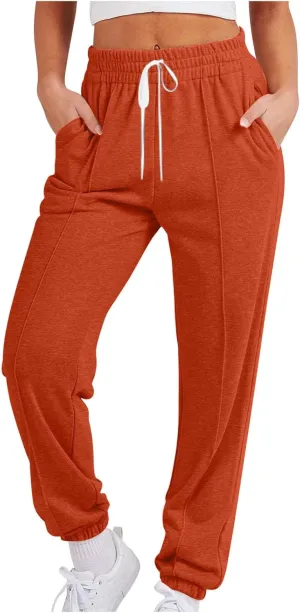 Fleece Sweatpants for Women Drawstring High Waisted Joggers Pants Baggy Comfy Soft Workout Lounge Trouser W/Pockets