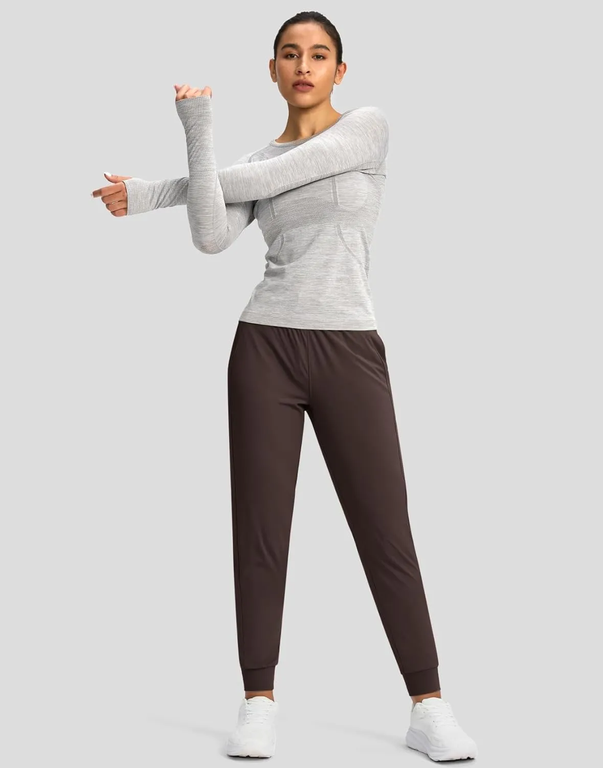 G Gradual Women's Joggers Pants with Zipper Pockets High Waisted Athletic Tapered Sweatpants for Women Workout Lounge