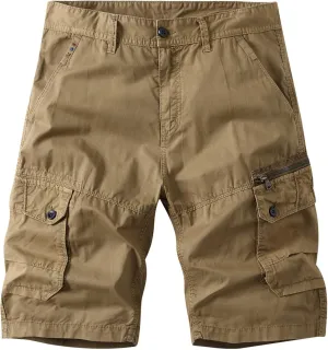 Golf Shorts for Men 7 Inch Inseam Summer Classic Fit Multi-Pockets Cargo Shorts Loose Fit Beach Work Dungarees
