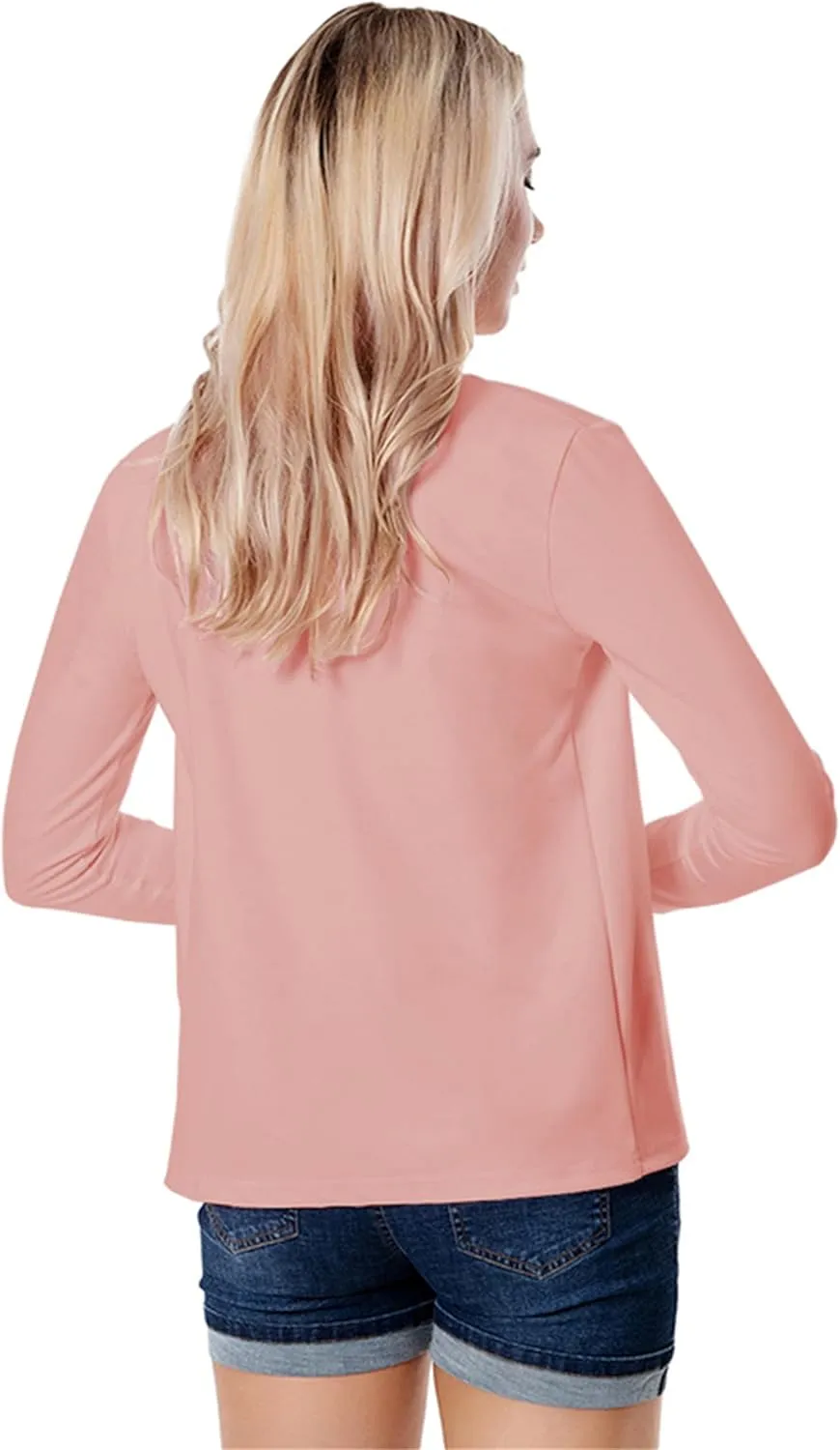GORIFE Lady's Long Sleeve Open Front Solid Color Jacket Simple Lapel Suits Career Office Cardigans