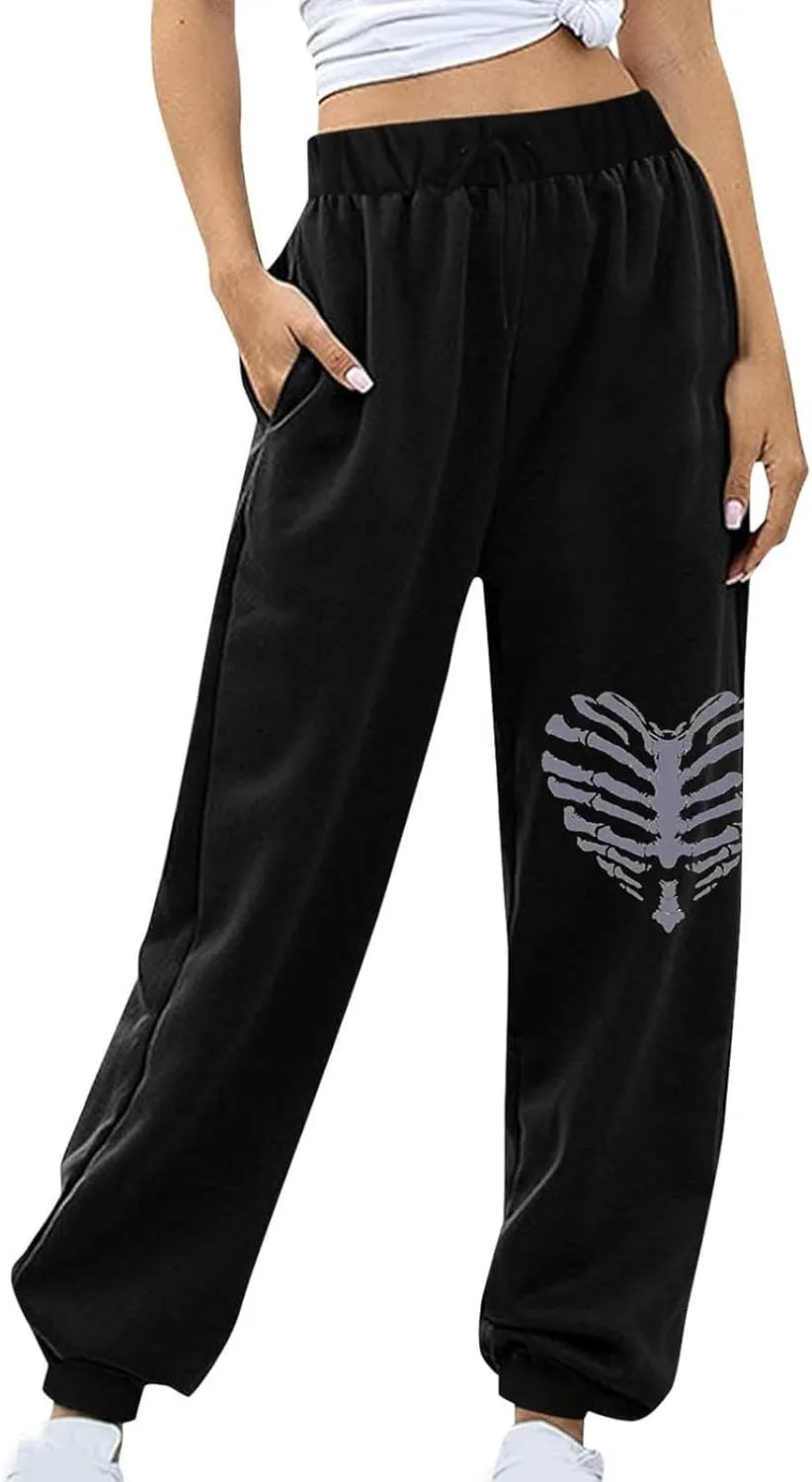 He Keeps Me Safe Fashion Sweatpants for Women 2023 High Waisted Fleece Lined Joggers Drawstring Running Workout Lounge Pants