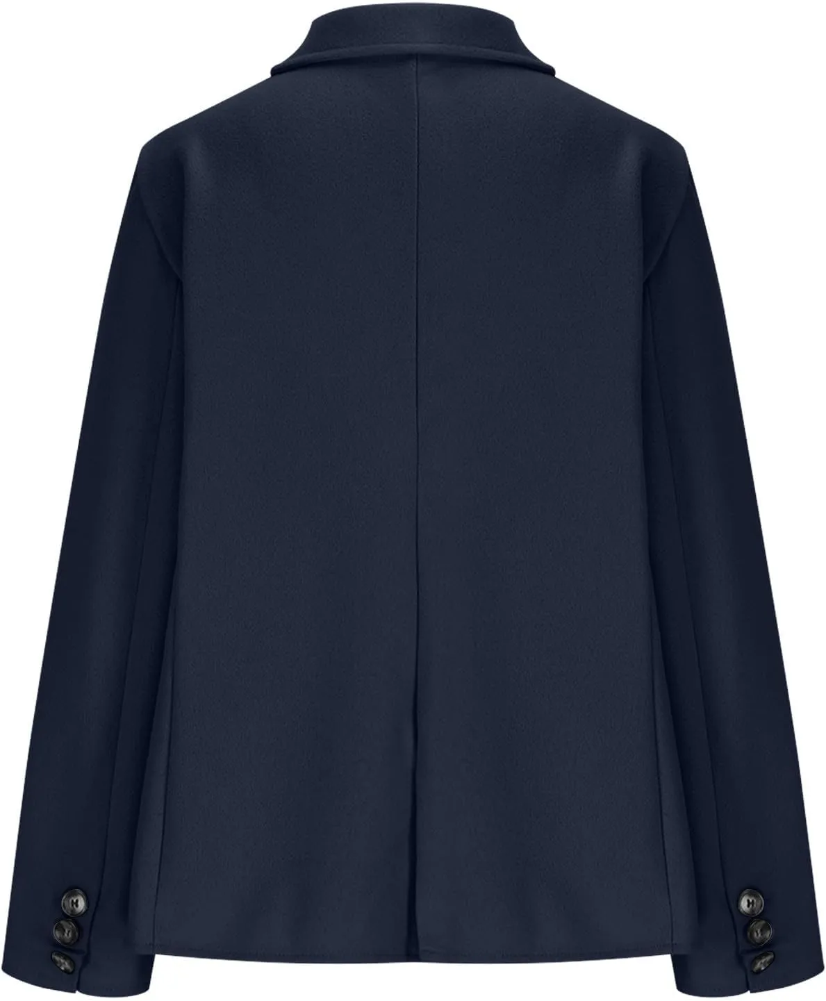 HGps8w Women's Notched Lapel Wool Coats Elegant Open Front Winter Wool Blend Blazer Jacket Trench Overcoat with Pockets