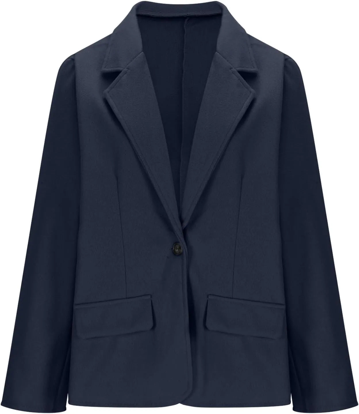 HGps8w Women's Notched Lapel Wool Coats Elegant Open Front Winter Wool Blend Blazer Jacket Trench Overcoat with Pockets