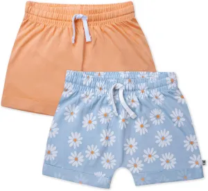 HonestBaby Cuffed Short 100% Organic Cotton for Infant Baby and Toddler Girls