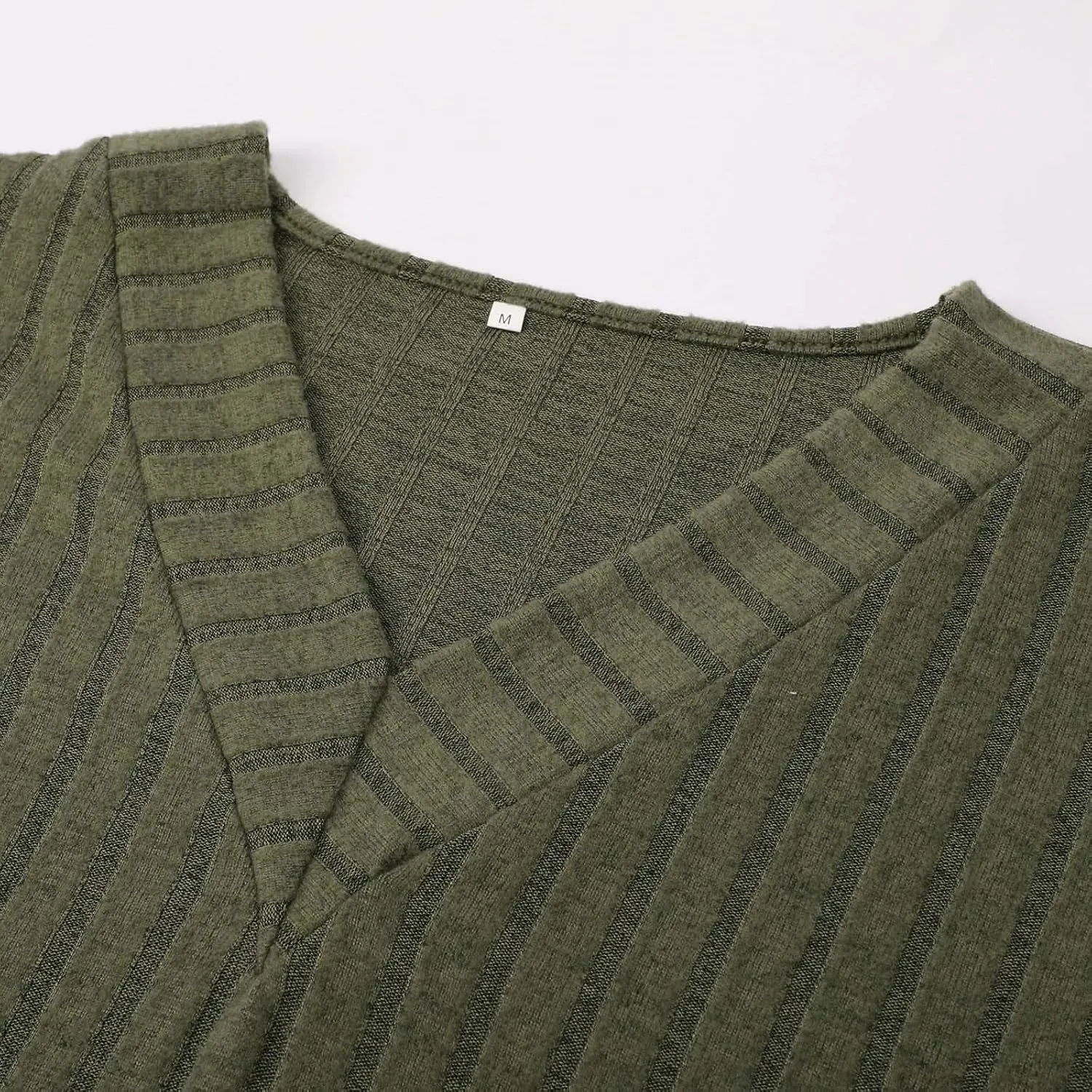 iLH Sweaters for Women 2024 Long Sleeve Ribbed Knit Sweater Casual V Neck Shirts Lightweight Loose Trendy Tunic Tops
