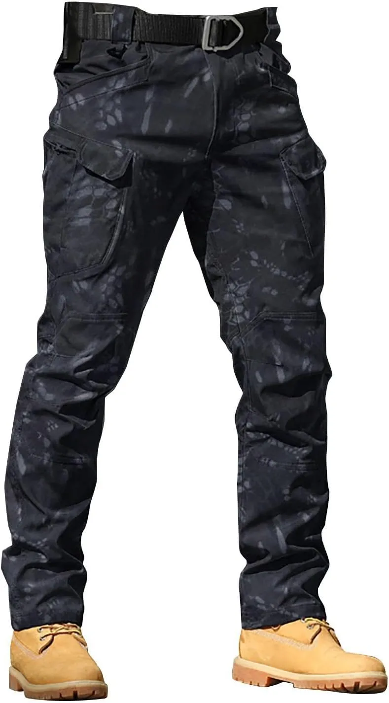 JOFOW Mens Cargo Pants Cargo Joggers Men Mens Elastic Waist Pants Cargo Sweatpants for Men