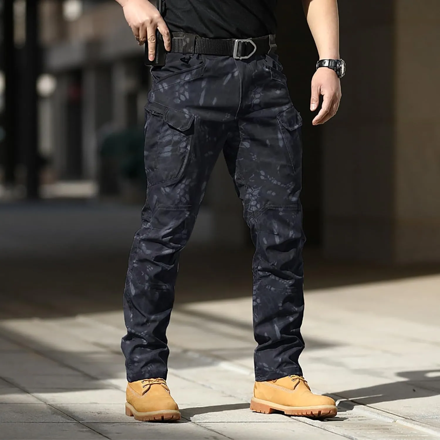 JOFOW Mens Cargo Pants Cargo Joggers Men Mens Elastic Waist Pants Cargo Sweatpants for Men