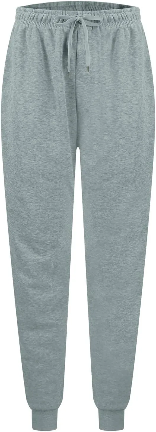 Jogger Sweatpants Women Baggy Comfy Elastic High Waisted Fleece Sweatpants Outdoor Workout Joggers w/Pockets