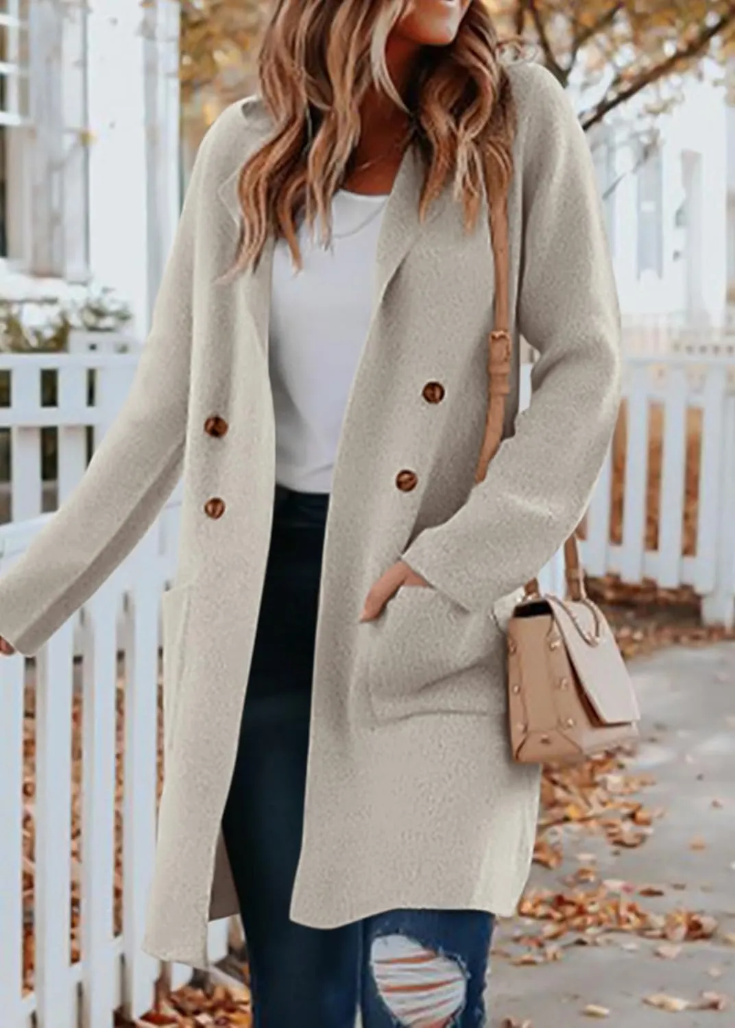 KIRUNDO Cardigan Sweaters for Women 2025 Fall Fashion Open Front Warm Thick Long Winter Coats Jackets Decorative Buttons