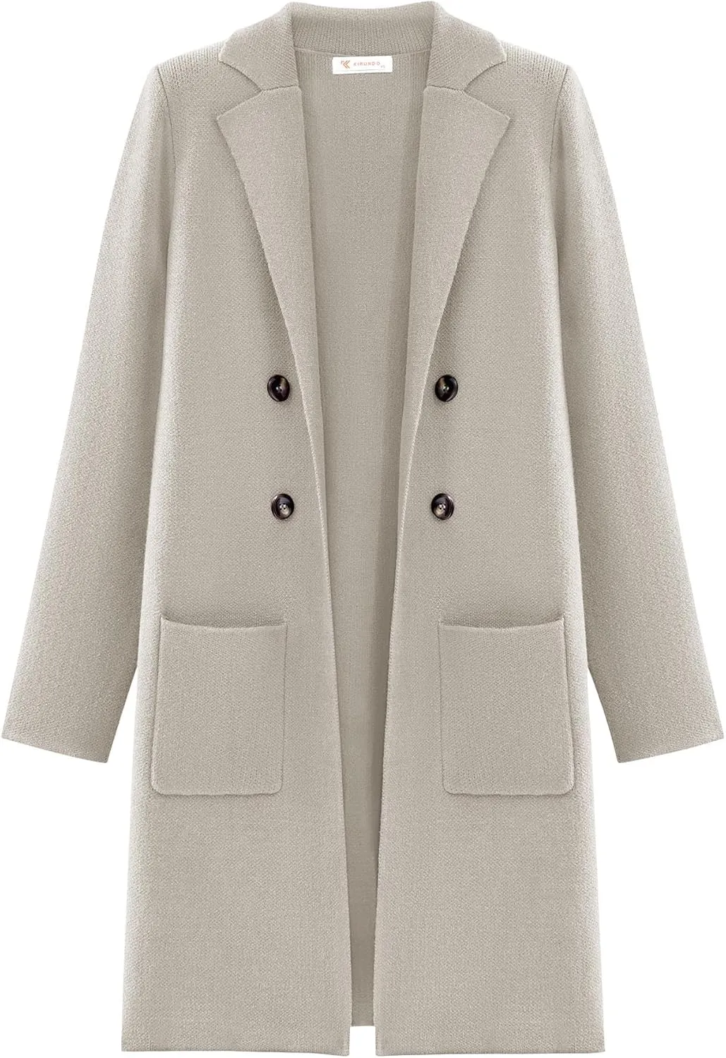 KIRUNDO Cardigan Sweaters for Women 2025 Fall Fashion Open Front Warm Thick Long Winter Coats Jackets Decorative Buttons