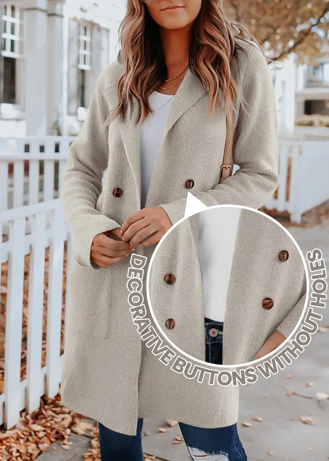 KIRUNDO Cardigan Sweaters for Women 2025 Fall Fashion Open Front Warm Thick Long Winter Coats Jackets Decorative Buttons