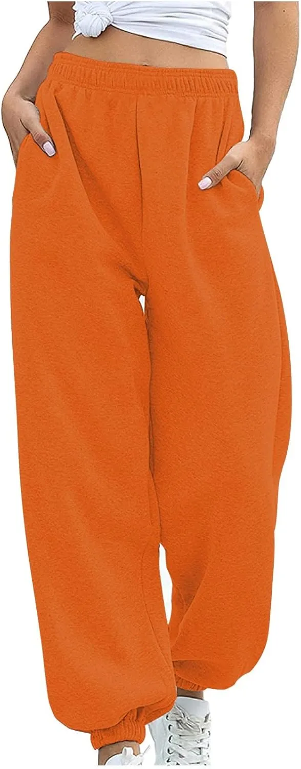 LCMTWX Baggy Womens Joggers Sweatpants Women Jogger Pants Jogging Pants with Pockets Joggers Pants Elastic High