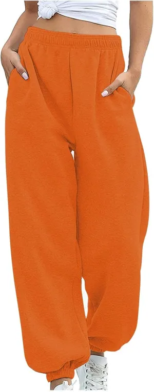 LCMTWX Baggy Womens Joggers Sweatpants Women Jogger Pants Jogging Pants with Pockets Joggers Pants Elastic High