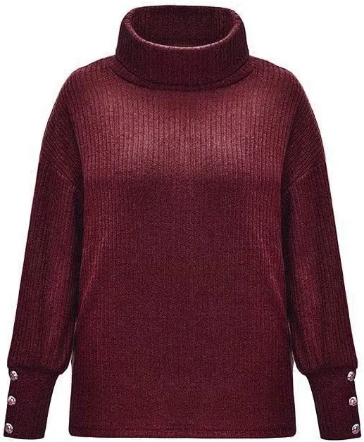 LCMTWX Women's 2023 Winter Pullover Sweater Sleeve Button Knitted Turtleneck Sweater Loose Long Sleeve Tops Shirts Womens