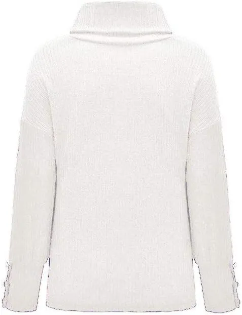 LCMTWX Women's 2023 Winter Pullover Sweater Sleeve Button Knitted Turtleneck Sweater Loose Long Sleeve Tops Shirts Womens
