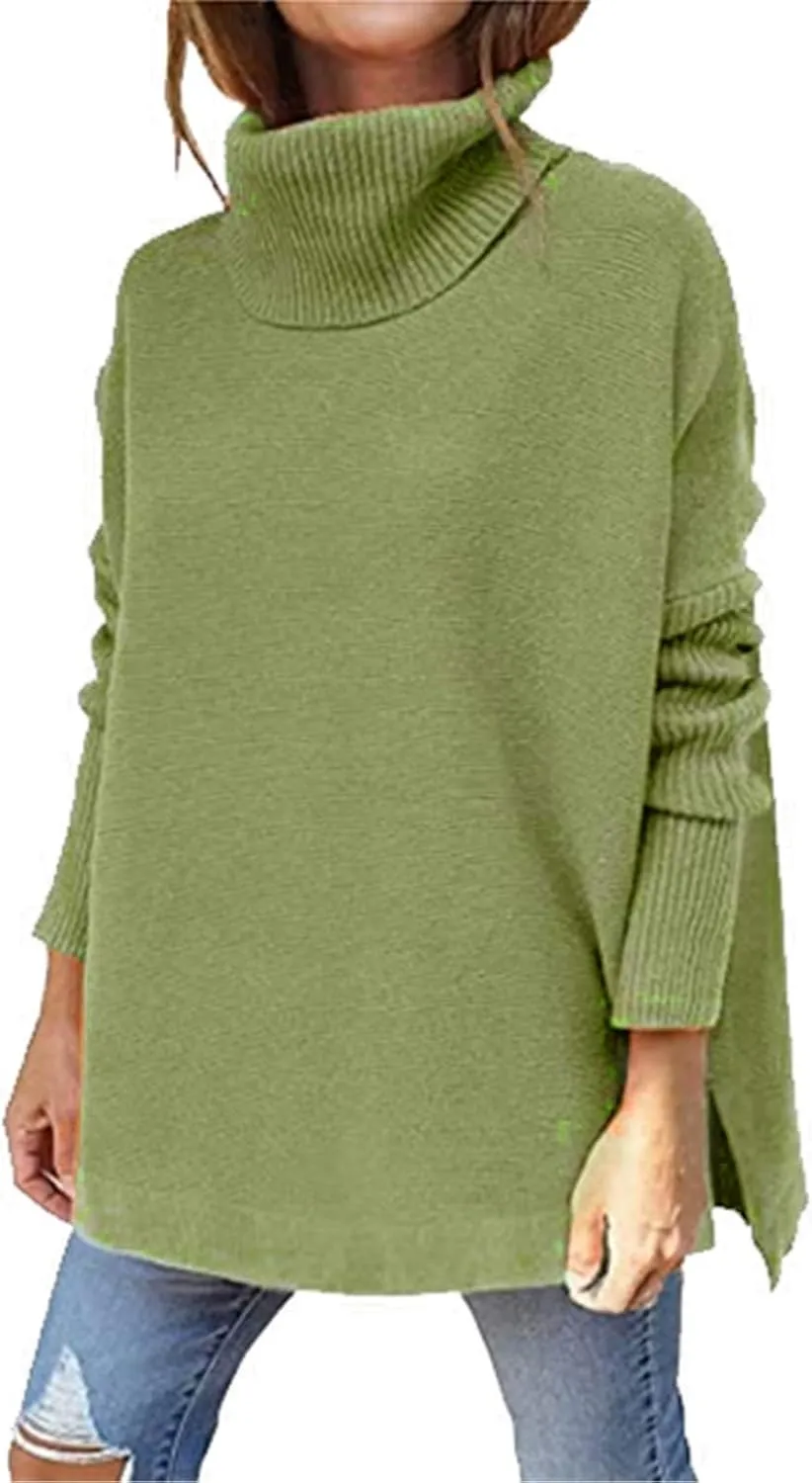 LCMTWX Women's Oversized Sweaters 2023 Long Sleeve Turtleneck Sweater Casual Long Sleeve Crewneck Fashion Fall Clothes