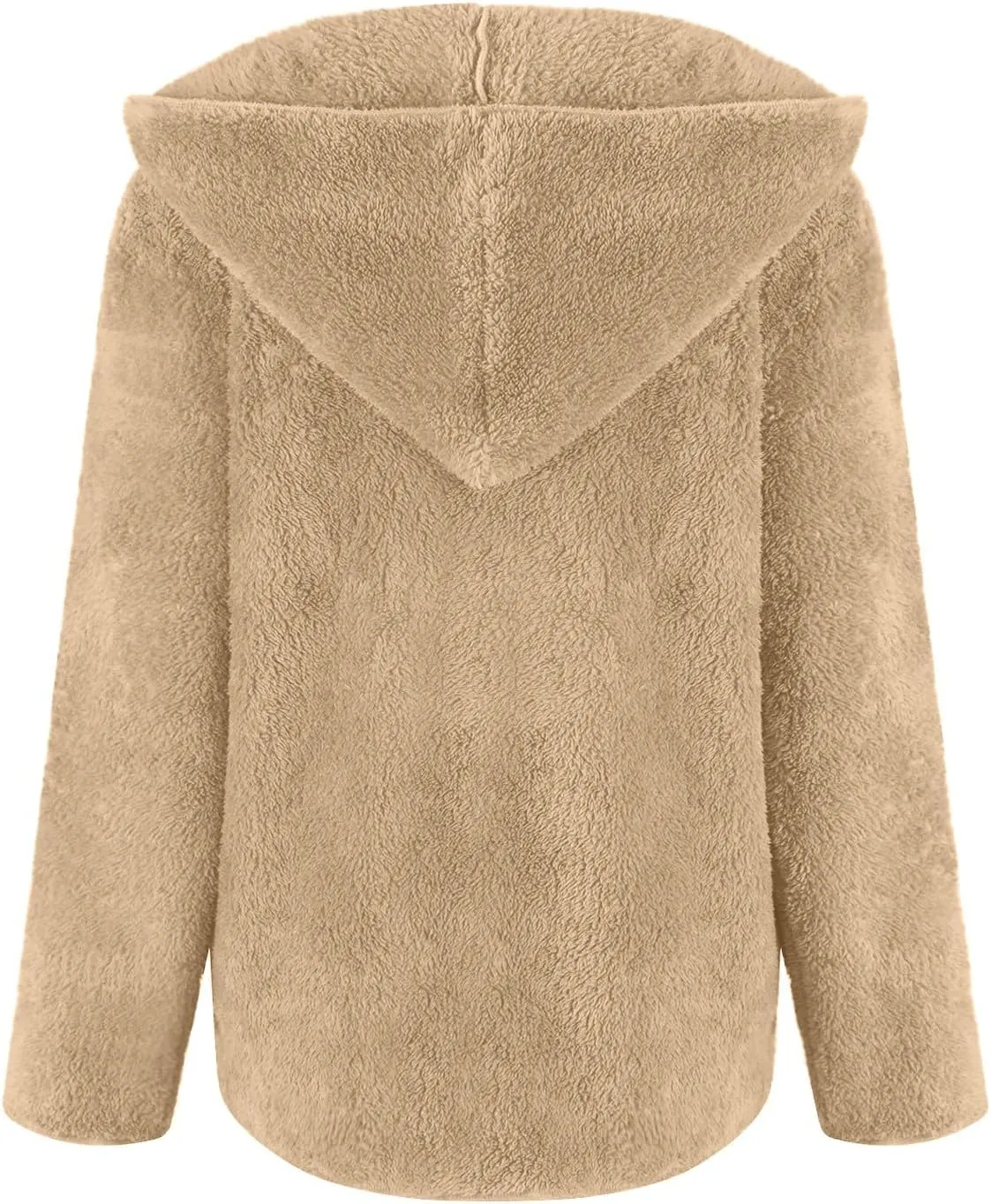 lcyhony Women's Teddy Jacket Trendy Fuzzy Open Front Hooded Cardigan Winter Warm Comfy Wool Coats with Pockets Y2k Clothes