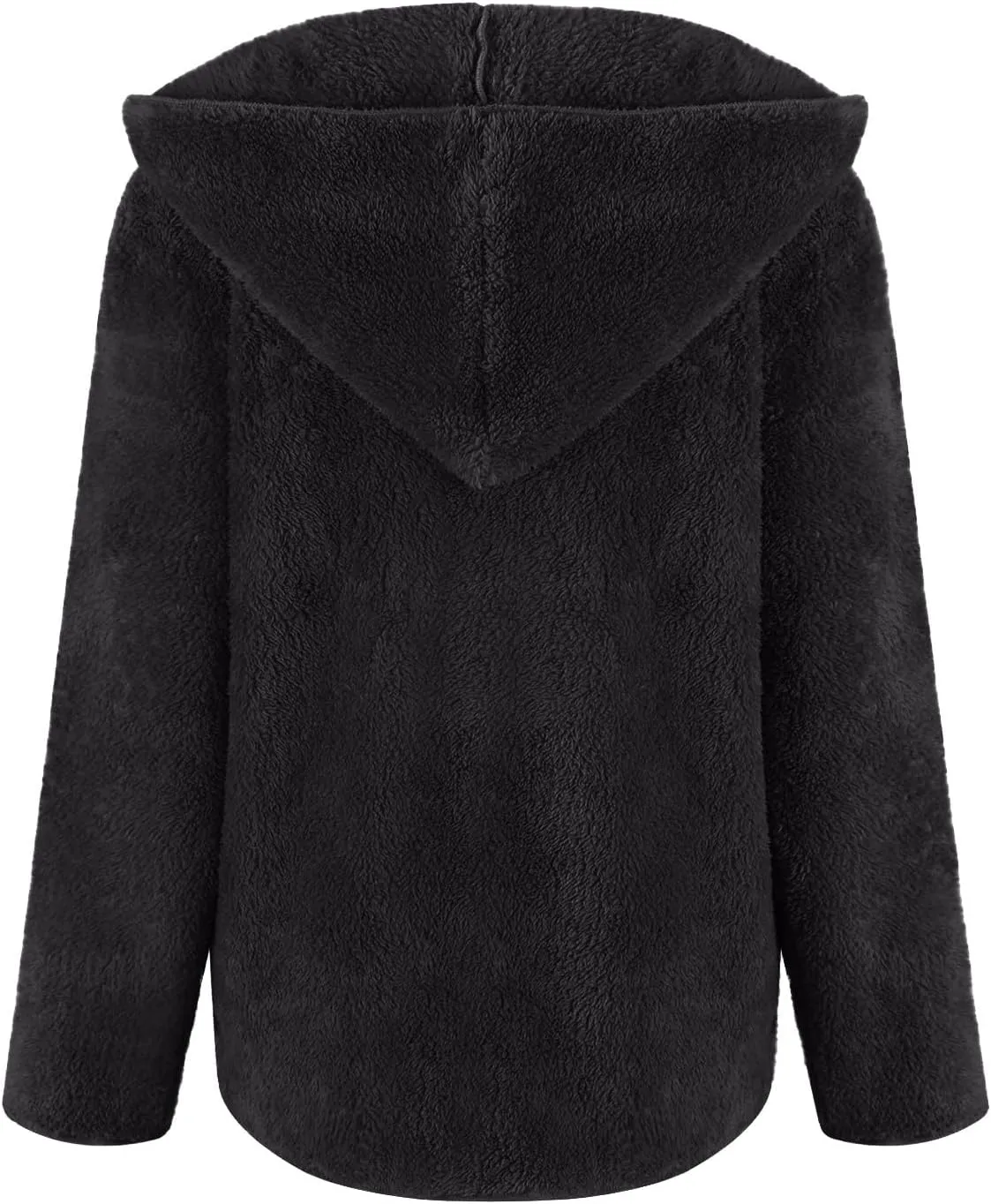 lcyhony Women's Teddy Jacket Trendy Fuzzy Open Front Hooded Cardigan Winter Warm Comfy Wool Coats with Pockets Y2k Clothes