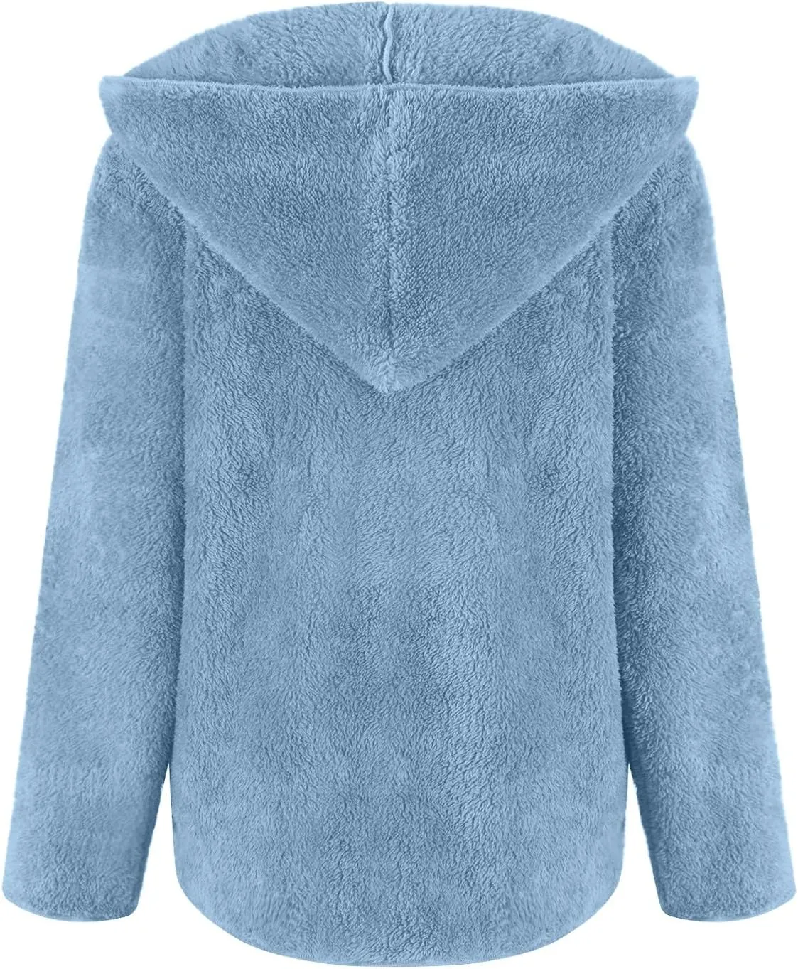 lcyhony Women's Teddy Jacket Trendy Fuzzy Open Front Hooded Cardigan Winter Warm Comfy Wool Coats with Pockets Y2k Clothes
