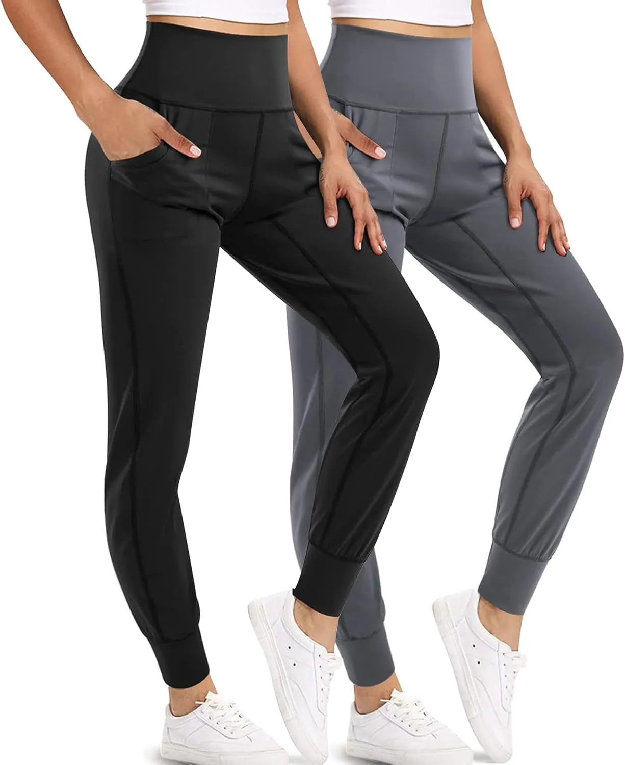 LEINIDINA Women’s Jogger Pants High Waisted Sweatpants with Pockets Tapered Casual Lounge Pants Loose Track Cuff Leggings