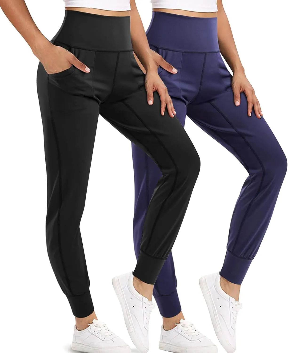 LEINIDINA Women’s Jogger Pants High Waisted Sweatpants with Pockets Tapered Casual Lounge Pants Loose Track Cuff Leggings