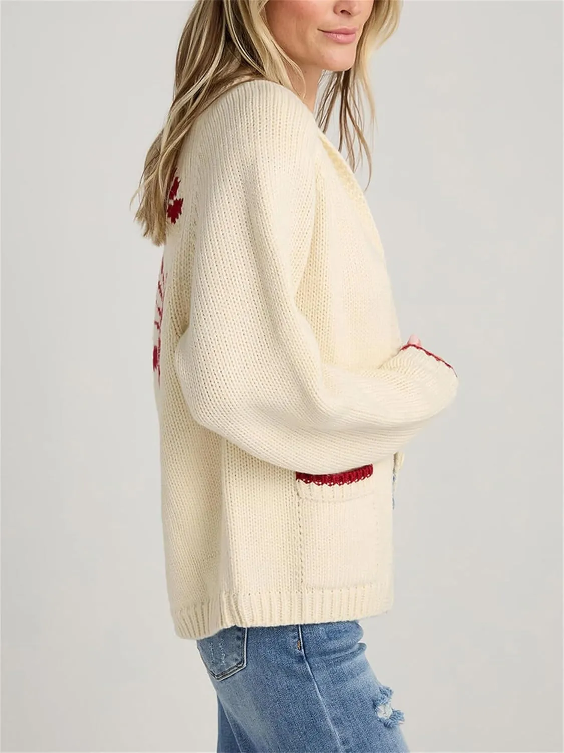 Lobster Knit Sweater Cardigan for Women Y2K Chunky Button Down Sweater Coat Vintage Lightweight Knitwear Cardigans