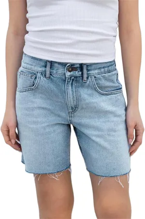 Long Jean Shorts for Women High Waisted Straight Leg Frayed Raw Hem Mid Thigh Denim Shorts Y2k Summer Hot Jorts Pants