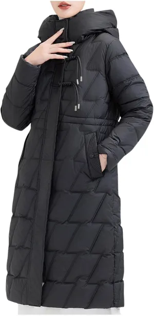 Long Parka Coats for Women 2024 Trendy Puffer Jacket Mock Neck Zip Up Down Jacket Windproof Mid Length Winter Coat